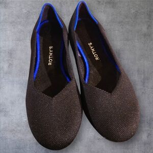 Rothy's The Daily Knit Washable Round Toe Flats 11 Womens Black Shoes NWOT